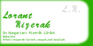 lorant mizerak business card
