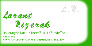 lorant mizerak business card